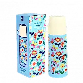 Butterfly garden flask and cup out of box
