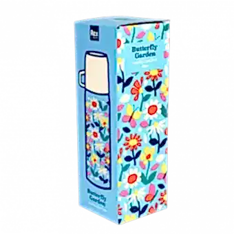 Butterfly garden flask and cup box