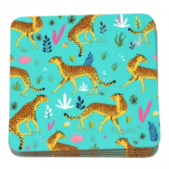 Cheetah coasters (set of 4) stacked