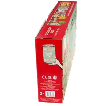 Traditional tin can alley game side of box with information