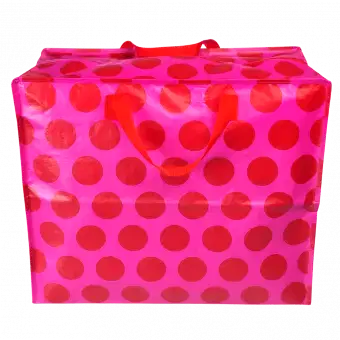 Red on pink Spotlight jumbo storage bag