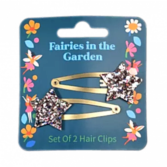 Fairies In The Garden Glitter Star Hair Clips (set Of 2)