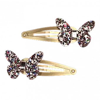 Fairies In The Garden Glitter Butterfly Hair Clips (set Of 2)