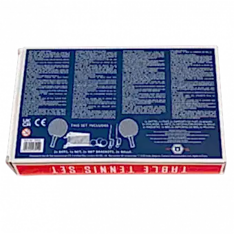 Wild Bear table tennis set box bottom with information