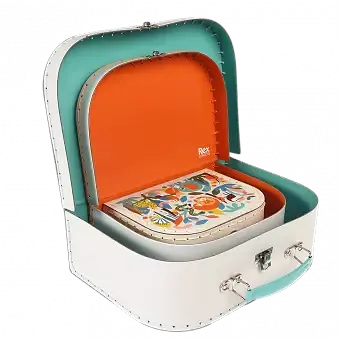 Set of 3 Wild Wonders design cardboard storage cases nested