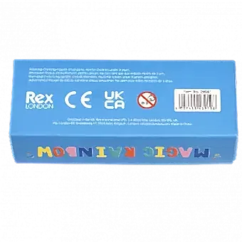 Magic rainbow egg erasers bottom of packaging