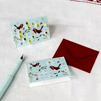 Winter Walk miniature advent calendar cards with pen and envelope