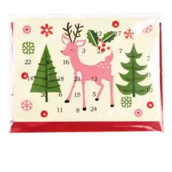 50s Christmas miniature advent calendar card
