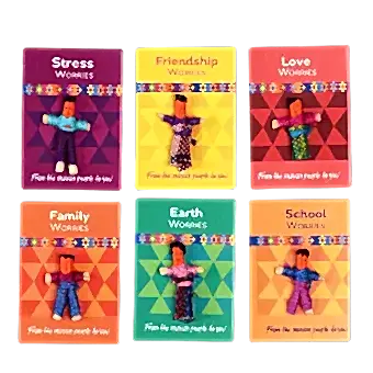 All 6 varieties of mini worry dolls from Mayan people of Guatemala