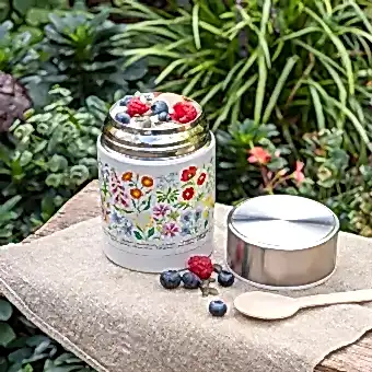 wild flowers food flask