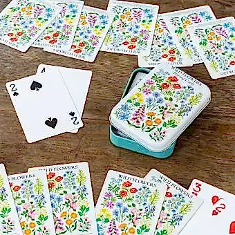 wild flowers playing cards