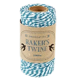 Aquamarine And White Baker's Twine