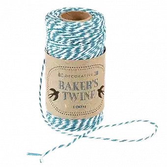 Aquamarine And White Baker's Twine