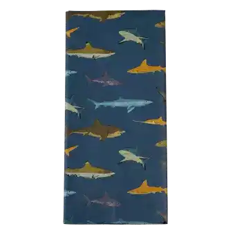 Tissue paper sheets with print of various sharks