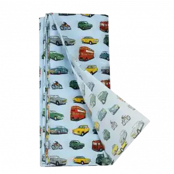 Road Trip tissue paper pack with 1 sheet unfurled