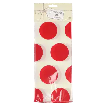 Red on white Spotlight tissue paper sheets in packaging