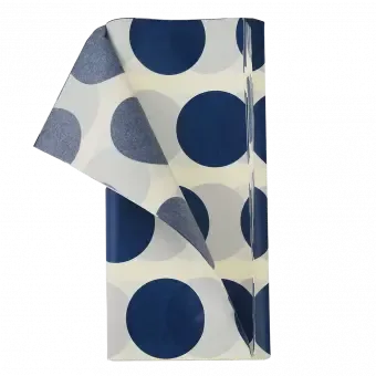 Navy on white Spotlight tissue paper pack with 1 sheet unfurled