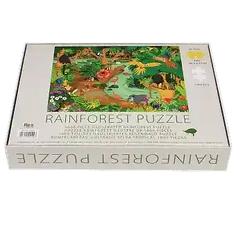 back of Rainforest puzzle packaging 