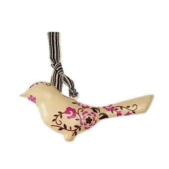 Cream Metal Bird Hanging Decoration