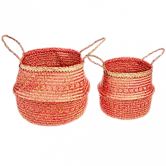 Small Coral Seagrass Basket