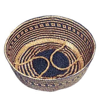 Large Navy Blue Seagrass Basket