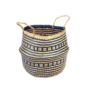 Small Navy Blue Seagrass Basket