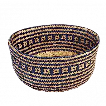 Small Navy Blue Seagrass Basket