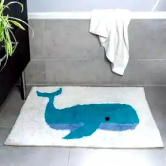 Whale Tufted Cotton Bath Mat