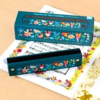 Fairies In The Garden Wooden Harmonica
