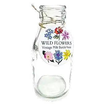 Wild flowers school milk bottle