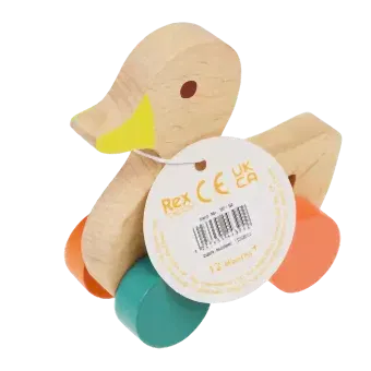 Wooden Push Along Toy - Duck