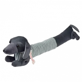 Sausage Dog Draught Excluder - Green Jumper