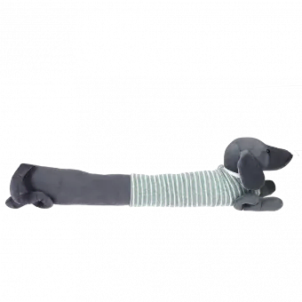 Sausage Dog Draught Excluder - Green Jumper