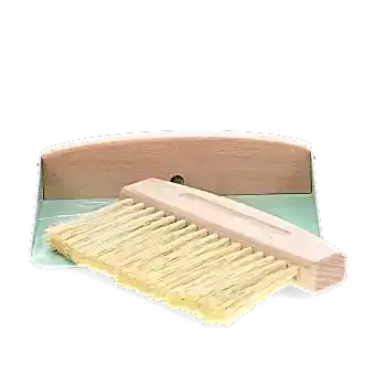 Wooden Table Brush And Pan Set - Pistachio