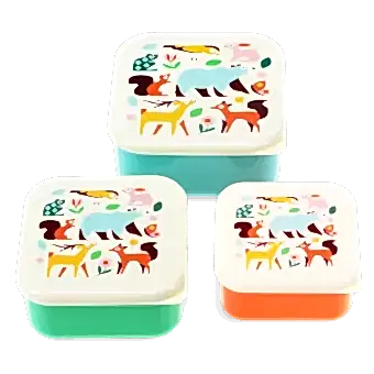 Snack Boxes (set Of 3) - Woodland