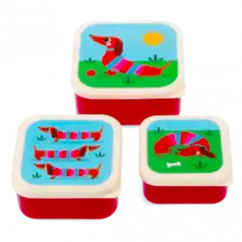 Snack Boxes (set Of 3) - Sausage Dog