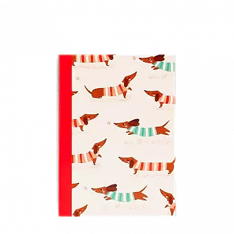 A6 Notebook - Sausage Dog (pattern)