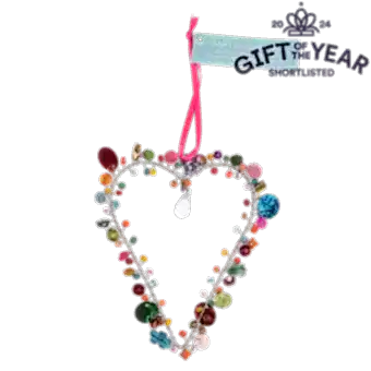 Multi-Beaded Heart Decoration (9 X 12 Cm)