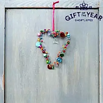 Multi-Beaded Heart Decoration (9 X 12 Cm)