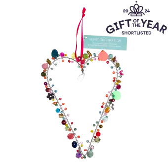 Multi-Beaded Heart Decoration (11 X 16 Cm)