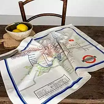 Cotton tea towel - TfL Heritage Tube Map