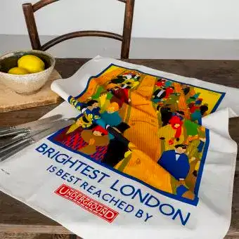 Cotton tea towel - TfL Vintage Poster "Brightest London"