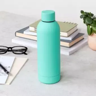Rubber coated steel bottle 500ml - Mint green