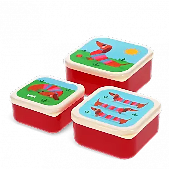 Snack boxes (set of 3) - Sausage Dog