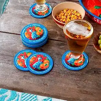 Metal coasters - Cerveza Española (set of 4)
