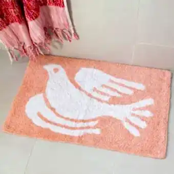 Tufted cotton bath mat - White dove