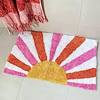 Tufted cotton bath mat - Sunset