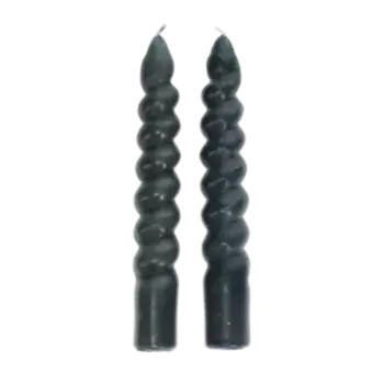 Twisted candles (pack of 2) - Dark grey