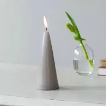 Small cone candle - Light Grey