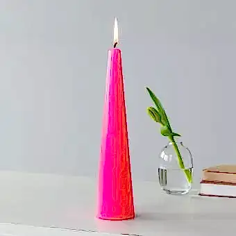 Tall cone candle - Bright Pink